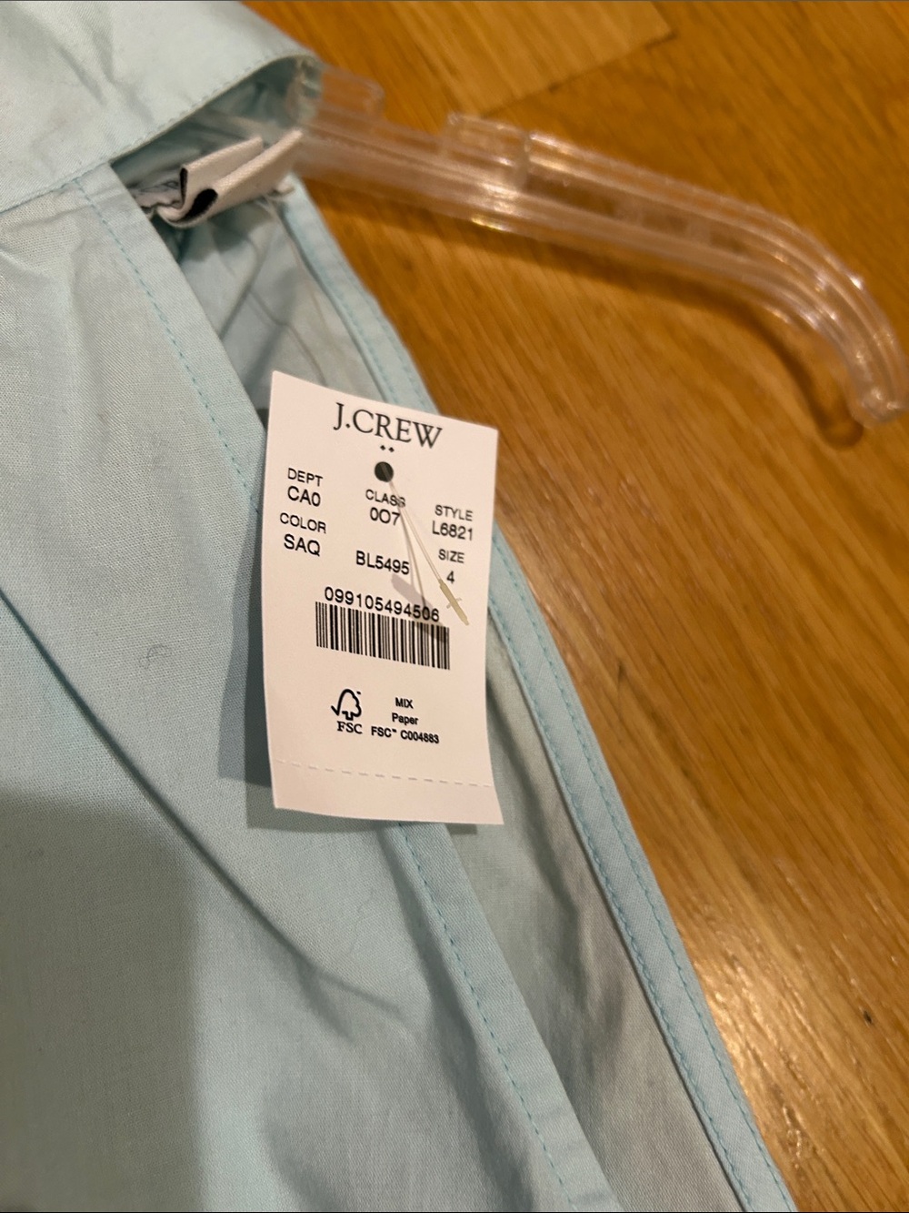 NWT J. Crew Factory Light Blue Sleeveless Halter Neck Cotton Top - Picture 4 of 6
